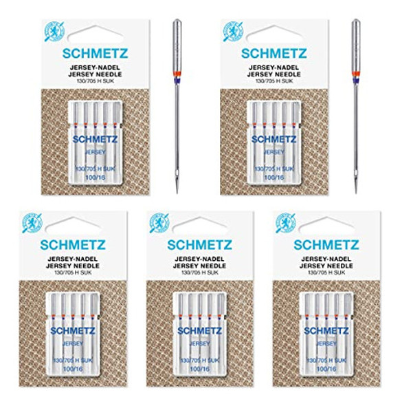 5 X 5 Agujas Schmetz Jersey Size 100/16 0