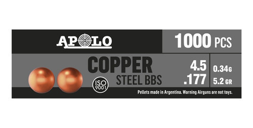 2 Botellas Balines Cobreados Steel Bbs Cal. 4,5 Mm X 1000 0