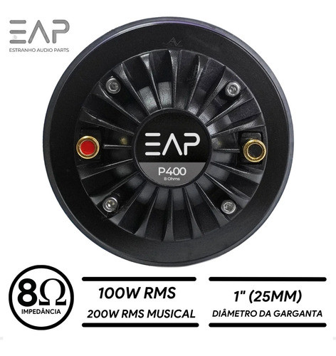 Drive Eap P400 1'' 8 Ohms Estranho + Guia De Ondas Branco 1