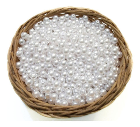 100 Perlas 6 Mm Color Blanco Para Coser - Bijou , Souvenirs 0