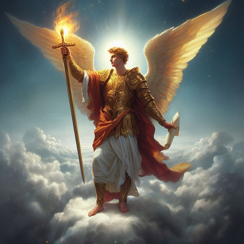 Obra De Arte Digital Arcángel Chamuel 50x50cm Pieza Única 0