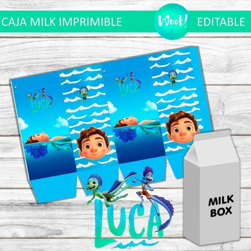 Sorpresita Caja Milk Box Imprimible Editable De Luca 1