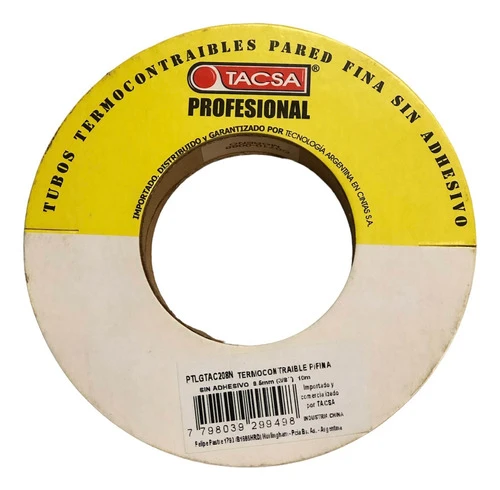 Termocontraible Tacsa Negro 3/8'' Rollo De 10m 0