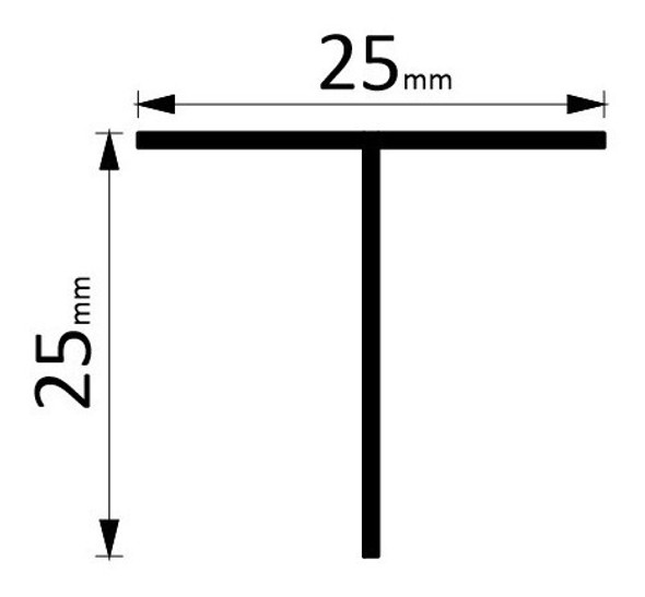 Perfil De Aluminio T 25x25 Mm Blanco X 6 Metros 1