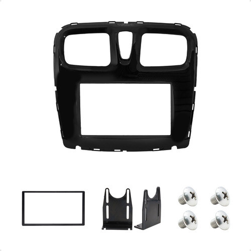 Moldura Painel 2 Din Renault Logan 14/22 Sandero 15/22 Preta 0
