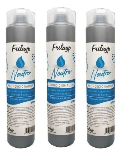 Acondicionador Neutro Frilayp 370g Post Alisado Limpieza X3u 0