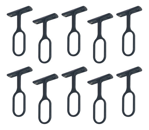 Soporte Central Negro Para Caño Oval Perchero Placard X 10u 0