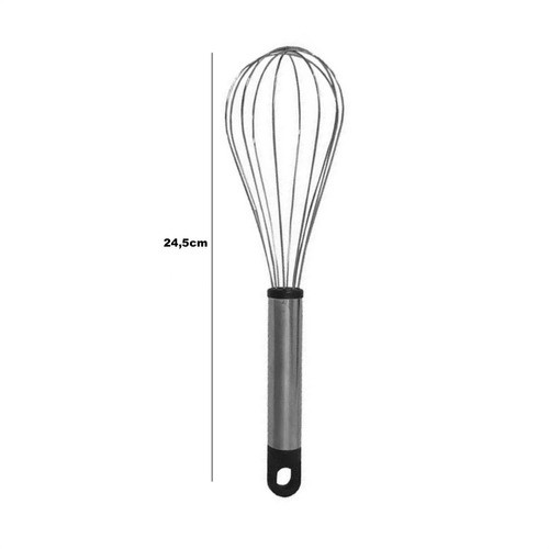 Batedor Clara Ovos Bolo Massas Fouet Fuê De Aço Inox Pequeno 1