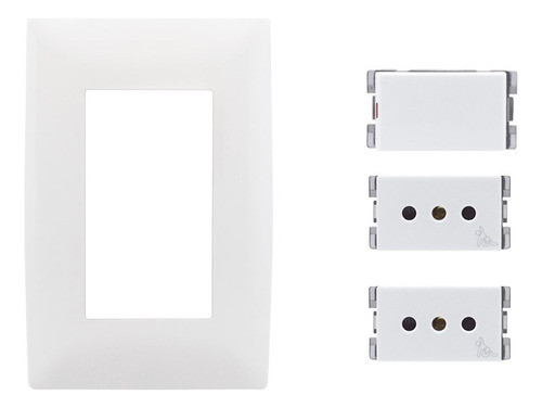 Plaqueta Molveno Atenea Blanca + 2 Modular + Unipolar 0