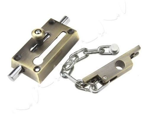 Puerta Cadena Seguridad Cerradura Perno Tornillos Bronce Ale 1
