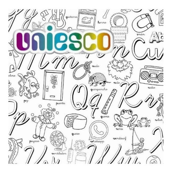 Abecedario En Cursiva Super Laminas Para Pintar Uniesco 5519 1