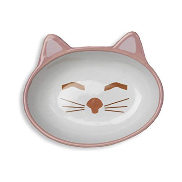 Petrageous Designs Here Kitty 550 Oval Pet Bowl Rosa Y Azul 1