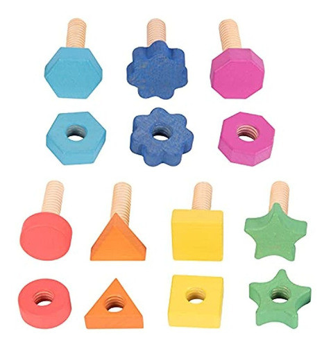 Tickit-74001 Tuercas Y Pernos De Madera Arcoíris - Juego De 0