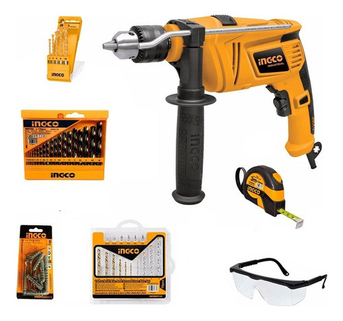 Kit Taladro Ingco 850w + Mechas + Lentes + Cinta 3m 0