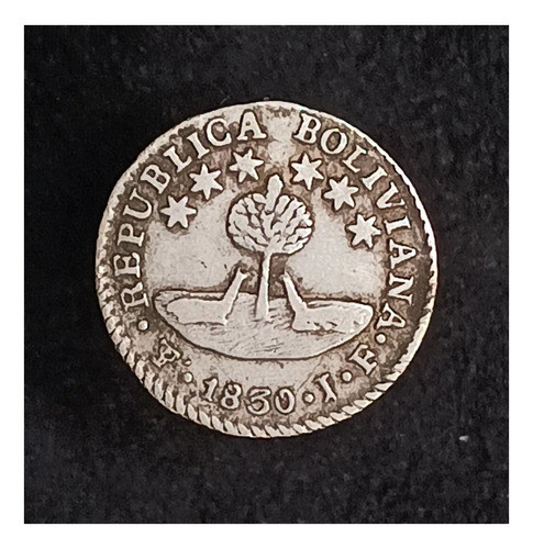 Bolivia 1/2 Sol 1830 Jf Excelente Plata Km 93.2 Escasa 0