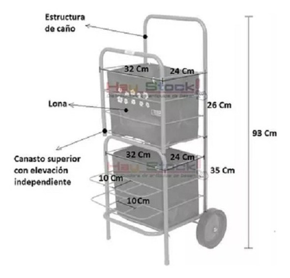 Chango Changuito Compras Feria 2 Pisos Plegable   Reforzado 1