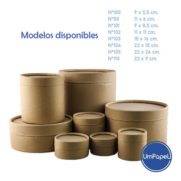 Pote De Cartón Redondo 102 Packaging Por Unidad. 1