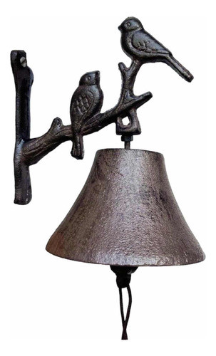 Campana Llamador Con Pájaros Y Ménsula En Hierro Fundido. 0