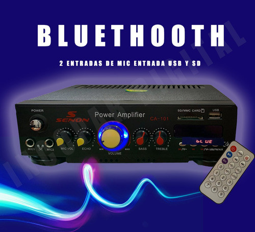 Consola Potenciada Con Bluetooth Usb Control Remoto 41w+41w 1