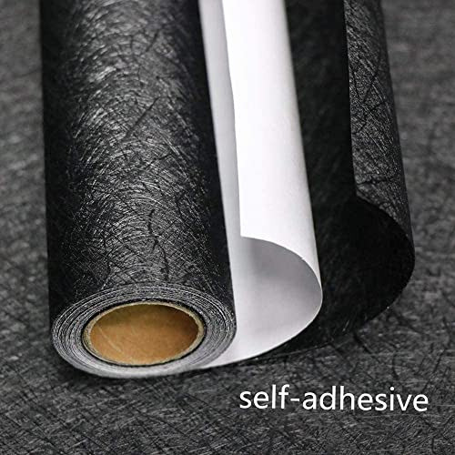 Papel Tapiz Autoadhesivo 45cm X 3m Texturado Seda Negro 1