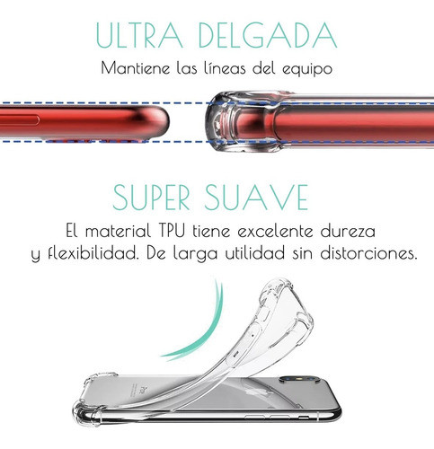 Protector Tpu Antishock + Vidrio Templado Huawei Y6 2019 1