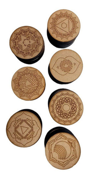 250 Circulos Chakras Fibrofacil Mdf Souvenirs 5cm 1