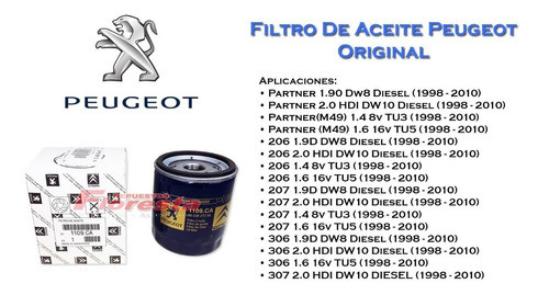 Filtro De Aceite Peugeot Partner Repuestos Floresta 1