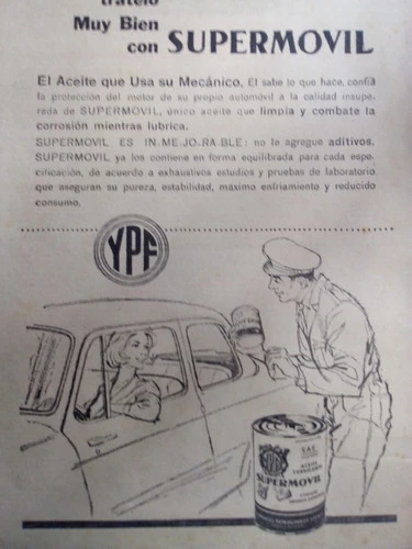 Muy Antigua Publicidad Clipping Ypf Aceite Motormovil 1962 0