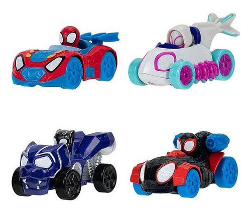 Spidey Set 4 Vehiculos Metal Fijo Blister 10 Cm Int Snf0200 1