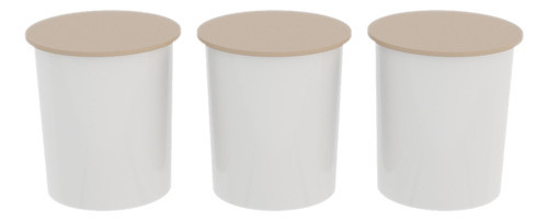 Trio De Potes Kit Higiene Quarto Infantil Lavável Chocolate 0
