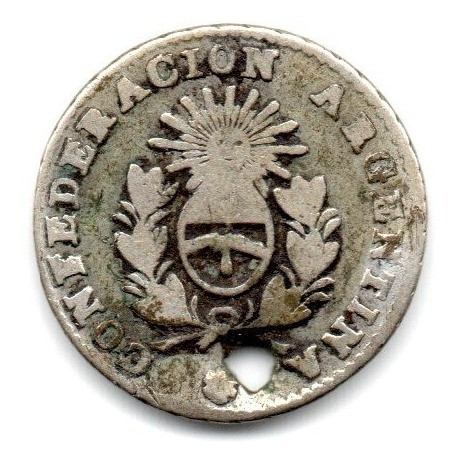 Confederacion Argentina Moneda 1/2 Real Plata 1854 La Rioja 0