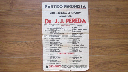 Antiguo Afiche Partido Peronista Mar Del Plata Eleccion 1947 0