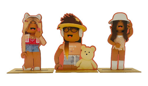 Kit Display De Mesa 6 Peças Para Festa Roblox Feminino Mdf 1