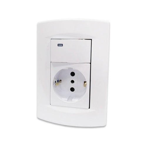 Plaqueta Armada C/interruptor Unipolar + Schuko Sica 0