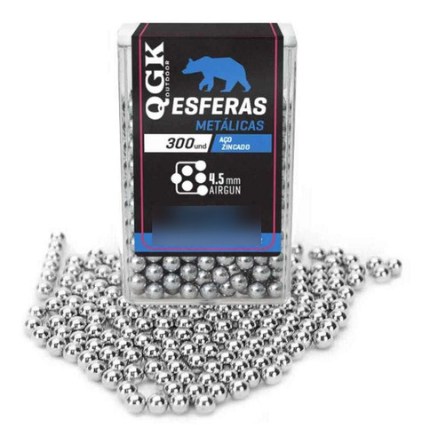Esfera Aço Calibre 4.5mm 300 Unidades Qgk Pistolas 1