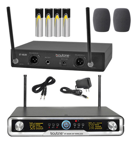 Boytone Bt-48um - Microfono Inalambrico De 100 Canales De Do 1