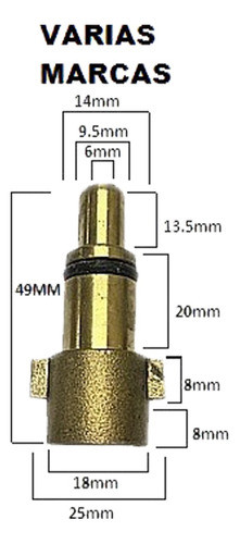 Acople Adaptador Para Foam - Dowen Paggio - Pcd 1