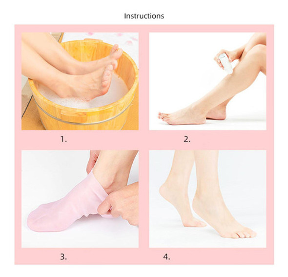 Meias De Silicone Para Pés Rachados Mangas Dedo Do Rosa M 1