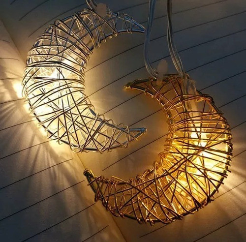 Guirnalda Luces 20 Lunas Caladas    Decoración Vintage 1