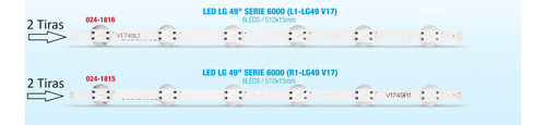 4 Tiras Backlight De Led LG 49  (r1-lg49 V17) (l1-lg49 V17) 1