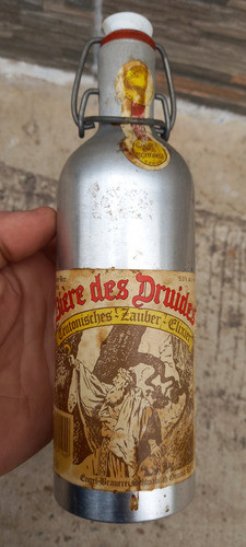 B-antigua Botella De Cerveza En Aluminio C/tapon Ceramico 0