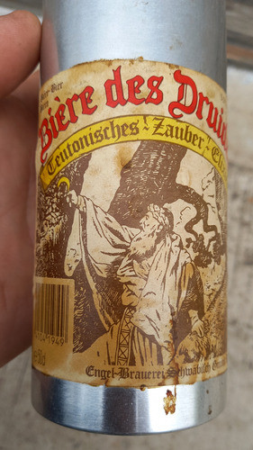 B-antigua Botella De Cerveza En Aluminio C/tapon Ceramico 1