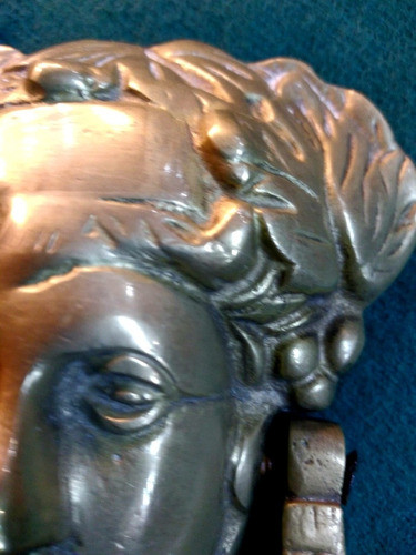 Llamador De Bronce Macizo , Clasica  Dama  Art Nouveau, Antg 1
