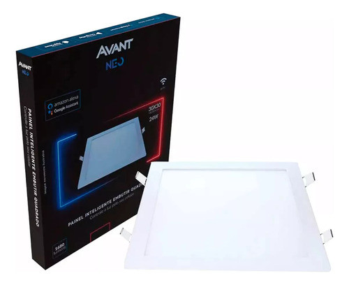 Painel Led Avant Neo Smart Embutir Quadrado 24w Wifi 30cm 0