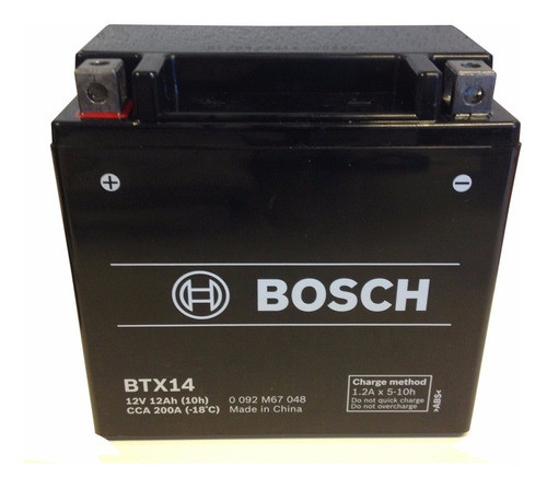 Bateria Bosch Btx14 Ytx14bs Gel Agm 12v 12ah F800gs Plan 0