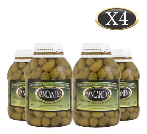 Aceitunas Verdes Yancanelo Bidón 1 Kg X 4 U 0