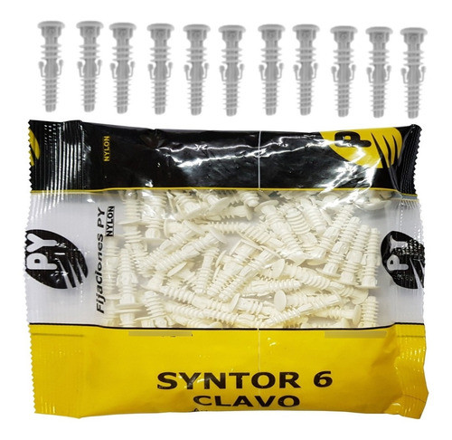 Tarugo Syntor Clavo De 6mm  Marca Py Bolsa De 100 Unidades 0