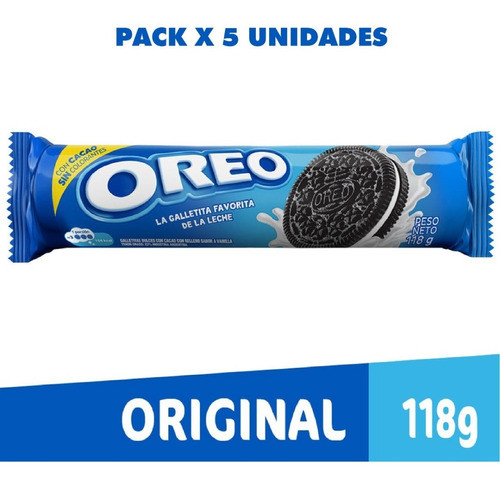 Galletitas Oreo Clasicas Pack 5 X 117g Mondelez Total 585g 0