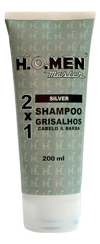 Kit 2 Shampoo Masculino 2x1 Grisalhos 200ml H.o.men Master 1