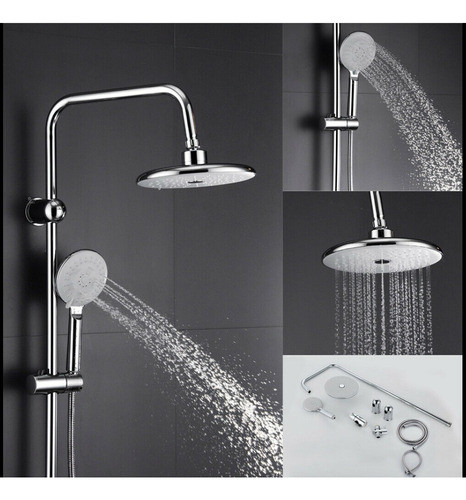 Barral De Ducha Roseta Circular Y Telefono Acero Inox 0